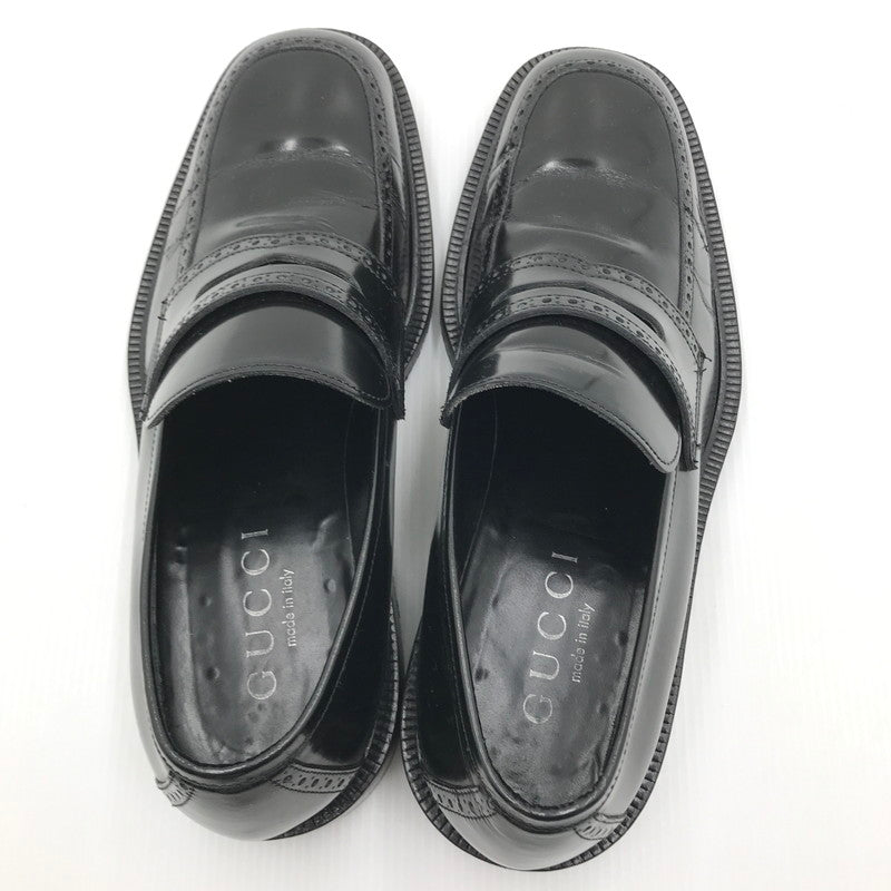 【中古品】【メンズ】 GUCCI グッチ LEATHER LOAFERS 110 1473 レザーローファー シューズ 靴 183-240821-hi-20-tag サイズ：43E カラー：ブラック 万代Net店