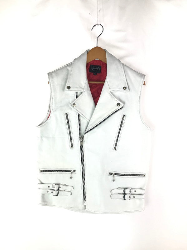 【中古品】【メンズ】  HORN WORKS ホーン ワークス DOUBLE RIDERS VEST ダブルライダースベスト アウター 145-241113-na-17-tag サイズ：LL カラー：ホワイト 万代Net店