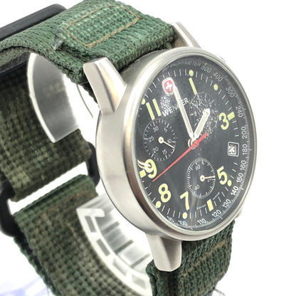 【現状渡し品】【メンズ】 WENGER ウェンガー WRIST WATCH 7072X コマンド クロノグラフ リストウォッチ デイト クォーツ 腕時計 198-250119-hi-04-tag カラー：グリーン 万代Net店