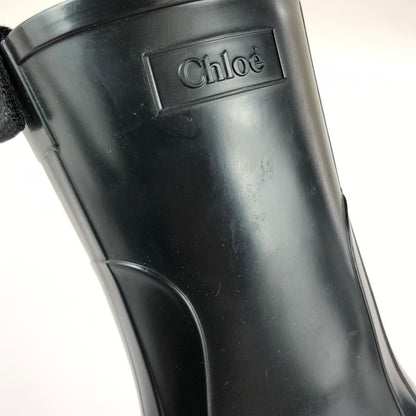 【中古品】【レディース】 Chloe クロエ BETTY RAINBOOTS CHC19W239G800137W ベティ レインブーツ ロングブーツ 183-240821-hi-9-tag サイズ：37W 24cm カラー：ブラック 万代Net店