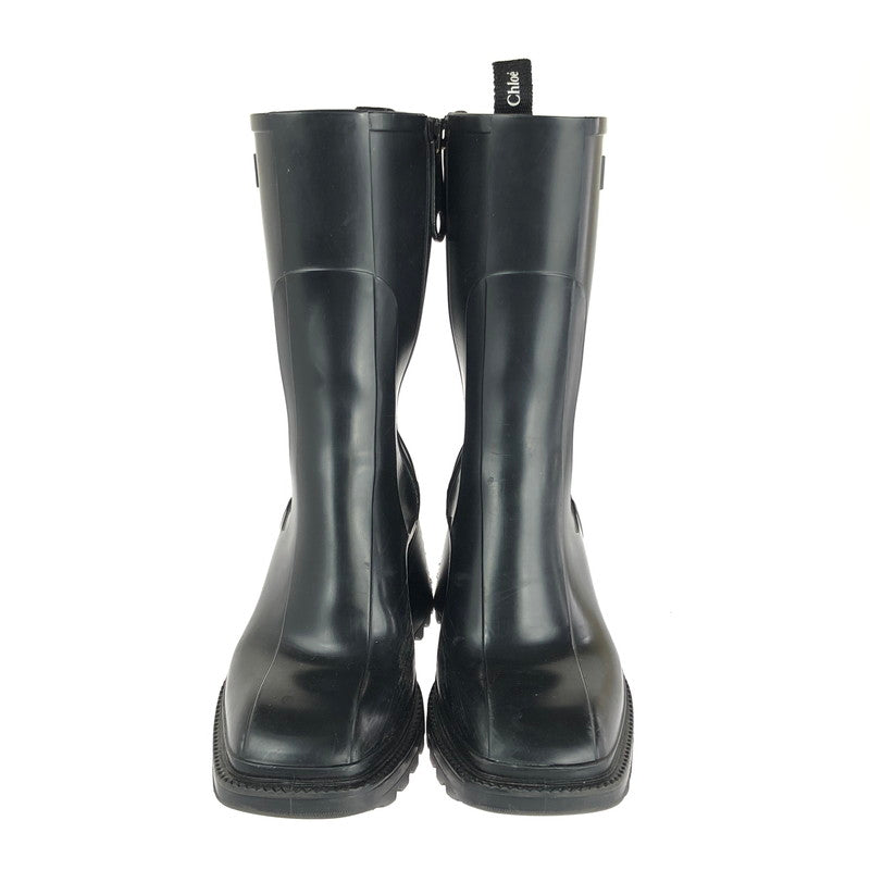 【中古品】【レディース】 Chloe クロエ BETTY RAINBOOTS CHC19W239G800137W ベティ レインブーツ ロングブーツ 183-240821-hi-9-tag サイズ：37W 24cm カラー：ブラック 万代Net店