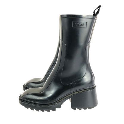 【中古品】【レディース】 Chloe クロエ BETTY RAINBOOTS CHC19W239G800137W ベティ レインブーツ ロングブーツ 183-240821-hi-9-tag サイズ：37W 24cm カラー：ブラック 万代Net店