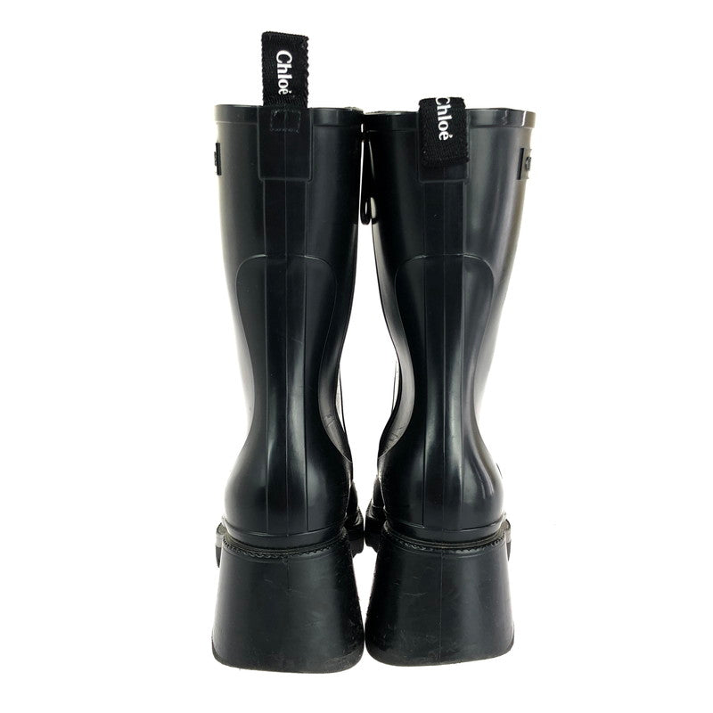 【中古品】【レディース】 Chloe クロエ BETTY RAINBOOTS CHC19W239G800137W ベティ レインブーツ ロングブーツ 183-240821-hi-9-tag サイズ：37W 24cm カラー：ブラック 万代Net店