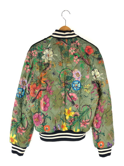 【中古品】【メンズ】 GUCCI グッチ 18SS FLORA SNAKE BOMBER JACKET フローラ スネーク ボンバージャケット 中綿ジャケット アウター 183-240905-hi-6-tag サイズ：44 カラー：カーキ 万代Net店