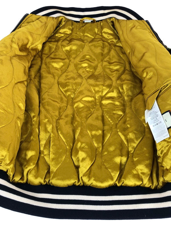 【中古品】【メンズ】 GUCCI グッチ 18SS FLORA SNAKE BOMBER JACKET フローラ スネーク ボンバージャケット 中綿ジャケット アウター 183-240905-hi-6-tag サイズ：44 カラー：カーキ 万代Net店