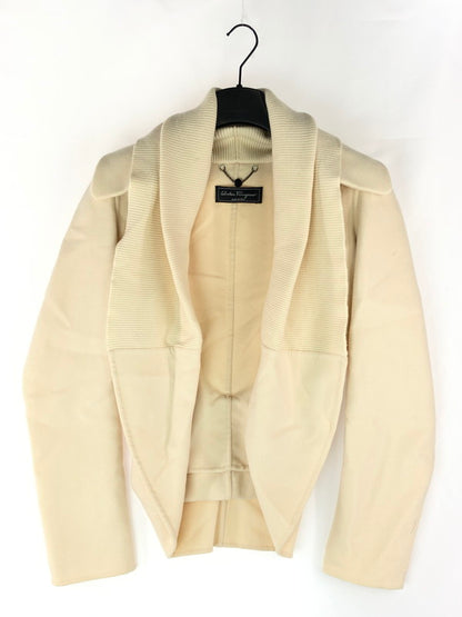 【中古品】【レディース】 Salvatore Ferragamo サルヴァトーレフェラガモ LAYERED SHAWL COLLAR JACKET レイヤードショールカラージャケット ライトアウター 168-240905-hi-5-tag カラー：ホワイト 万代Net店