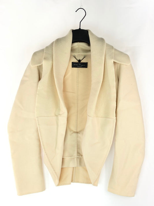 【中古品】【レディース】 Salvatore Ferragamo サルヴァトーレフェラガモ LAYERED SHAWL COLLAR JACKET レイヤードショールカラージャケット ライトアウター 168-240905-hi-5-tag カラー：ホワイト 万代Net店