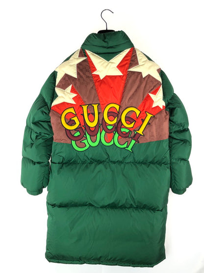 【中古品】【レディース】 GUCCI グッチ EMBROIDERED LOGO LONG DOWN JACKET 677640 ロゴ刺繍 ロングダウンジャケット アウター 183-240905-hi-9-tag サイズ：12 カラー：グリーン 万代Net店