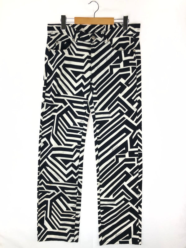 【中古品】【メンズ】 GUCCI グッチ 90S PRINT JEANS 90年代 総柄 プリント ジーンズ ボトムス デニムパンツ 152-240831-mo-9-tag サイズ：48 カラー：ブラック/ホワイト 万代Net店