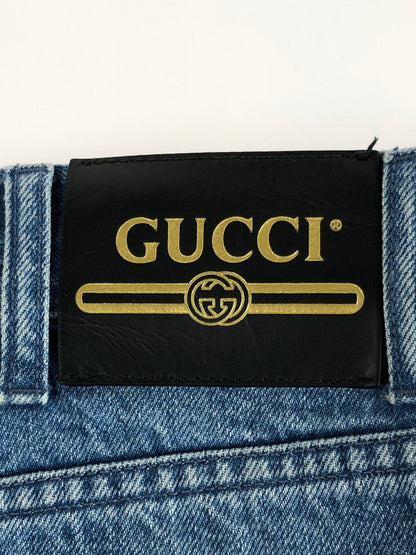 【中古品】【メンズ】 GUCCI グッチ BUTTON FLY DENIM PANTS 557960 ボタンフライデニムパンツ ボトムス ストロベリー刺繍  152-240831-mo-10-tag サイズ：23 カラー：インディゴ 万代Net店