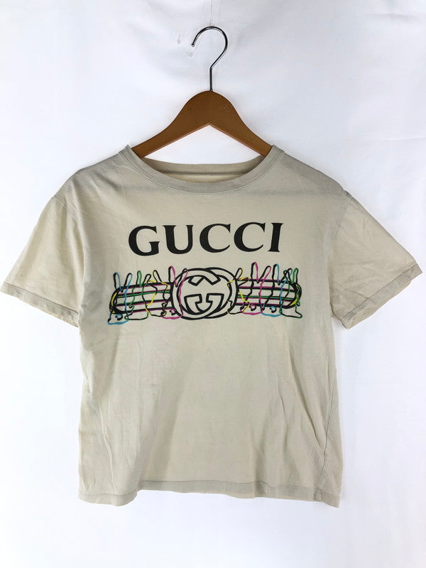 【中古品】【キッズ】 GUCCI グッチ S/S PRINT T-SHIRT ショートスリーブ プリントTシャツ 半袖 トップス 183-240901-mo-16-tag サイズ：10 カラー：ベージュ系 万代Net店