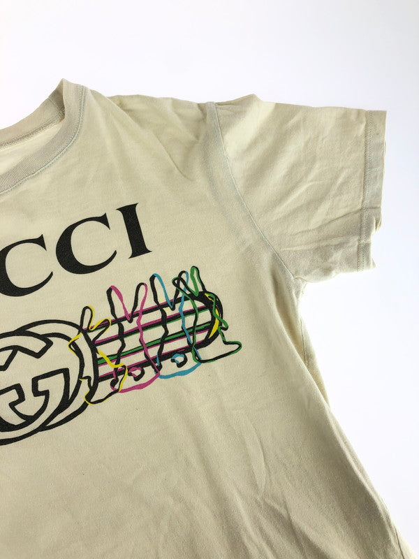 【中古品】【キッズ】 GUCCI グッチ S/S PRINT T-SHIRT ショートスリーブ プリントTシャツ 半袖 トップス 183-240901-mo-16-tag サイズ：10 カラー：ベージュ系 万代Net店