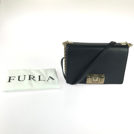 【中古品】【レディース】 Furla フルラ F7790 MIMI MINI CROSS BODY CHAIN SHOULDER BAG ミミ ミニクロスボディ ショルダーバッグ カバン 188-240906-na-9-tag カラー：ブラック 万代Net店