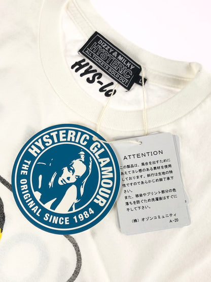 【中古美品】【メンズ】 HYSTERIC GLAMOUR ヒステリックグラマー ×野口強 コラボTシャツ 02233CT12400 CHECKER FLAG TEE 半袖 Tシャツ トップス 140-240828-ki-1-tag サイズ：L カラー：ホワイト 万代Net店