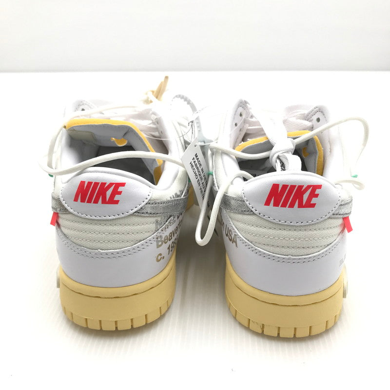 【中古美品】【メンズ】 NIKE ナイキ OFF WHITE オフ ホワイト DM1602-127 DUNK LOW 1 OF 50 ダンク ロー 1 オブ 50 スニーカー 靴 160-240827-na-3-tag サイズ：27cm US 9 カラー：WHITE/METALLIC SILVER-BUTTER 万代Net店