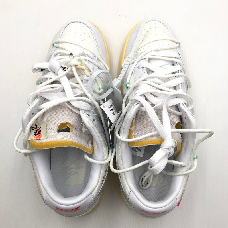 【中古美品】【メンズ】 NIKE ナイキ OFF WHITE オフ ホワイト DM1602-127 DUNK LOW 1 OF 50 ダンク ロー 1 オブ 50 スニーカー 靴 160-240827-na-3-tag サイズ：27cm US 9 カラー：WHITE/METALLIC SILVER-BUTTER 万代Net店