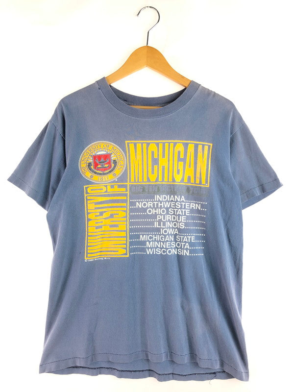 【現状渡し品】【メンズ】 NUTMEG ナツメグ 80's MICHIGAN PRINTED S/S TEE 80年代 ミシガン プリント Tシャツ 半袖Tシャツ USA製 146-250809-na-07-tag サイズ：M カラー：ブルー 万代Net店