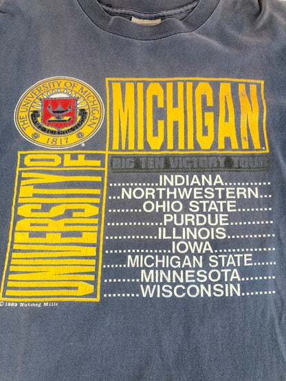 【現状渡し品】【メンズ】 NUTMEG ナツメグ 80's MICHIGAN PRINTED S/S TEE 80年代 ミシガン プリント Tシャツ 半袖Tシャツ USA製 146-250809-na-07-tag サイズ：M カラー：ブルー 万代Net店