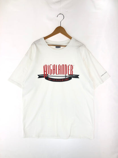 【中古品】【メンズ】 GILDAN ギルダン HIGHLANDER 10TH BANNIVERSARY MOVIE PROMO T SHIRT 半袖Tシャツ トップス 146-240822-SS-4-tag サイズ：XL カラー：ホワイト 万代Net店