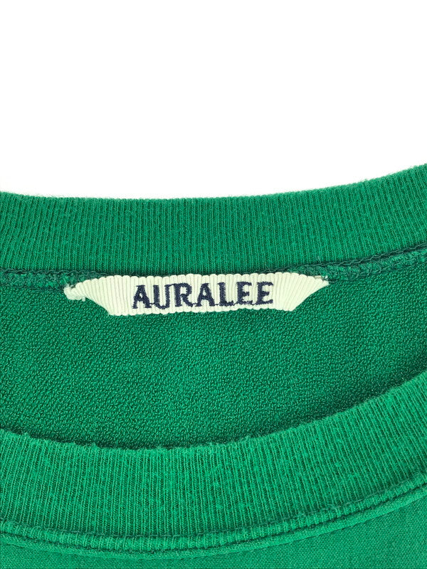 【中古品】【メンズ】 AURALEE オーラリー 23SS ELASTIC HIGH GAUGE SWEAT P/O A23SP01NU エラスティックハイゲージ スウェット プルオーバー 長袖 トップス 140-240917-yk-06-tag サイズ：5 カラー：GREEN 万代Net店