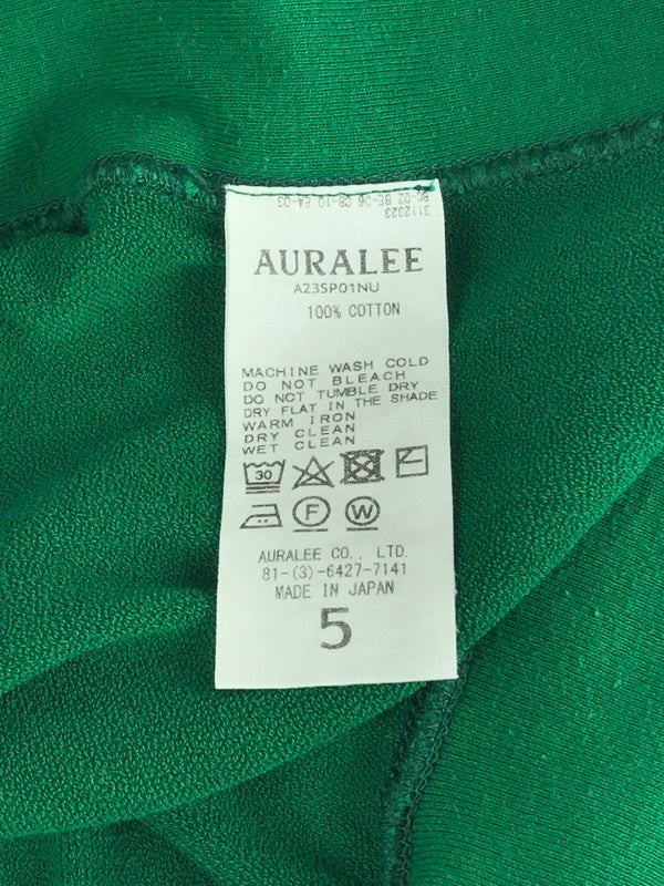 【中古品】【メンズ】 AURALEE オーラリー 23SS ELASTIC HIGH GAUGE SWEAT P/O A23SP01NU エラスティックハイゲージ スウェット プルオーバー 長袖 トップス 140-240917-yk-06-tag サイズ：5 カラー：GREEN 万代Net店