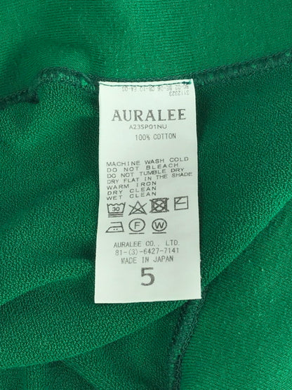 【中古品】【メンズ】 AURALEE オーラリー 23SS ELASTIC HIGH GAUGE SWEAT P/O A23SP01NU エラスティックハイゲージ スウェット プルオーバー 長袖 トップス 140-240917-yk-06-tag サイズ：5 カラー：GREEN 万代Net店