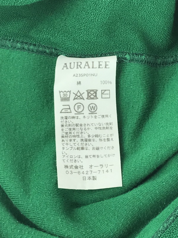 【中古品】【メンズ】 AURALEE オーラリー 23SS ELASTIC HIGH GAUGE SWEAT P/O A23SP01NU エラスティックハイゲージ スウェット プルオーバー 長袖 トップス 140-240917-yk-06-tag サイズ：5 カラー：GREEN 万代Net店