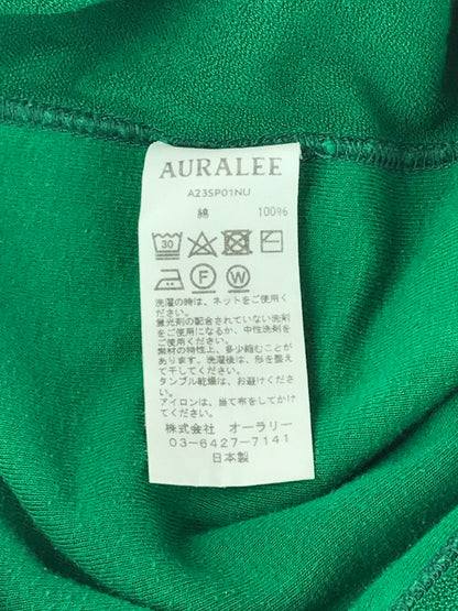 【中古品】【メンズ】 AURALEE オーラリー 23SS ELASTIC HIGH GAUGE SWEAT P/O A23SP01NU エラスティックハイゲージ スウェット プルオーバー 長袖 トップス 140-240917-yk-06-tag サイズ：5 カラー：GREEN 万代Net店