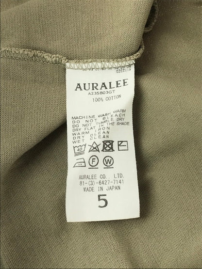 【中古品】【メンズ】  AURALEE オーラリー 23SS LUSTER PLATING NARROW BOAT NECK TEE A23SB03GT ラスタープレーティング ナロー ボートネック Tシャツ 半袖 トップス 140-240917-yk-05-tag サイズ：5 カラー：KHAKI GRAY 万代Net店