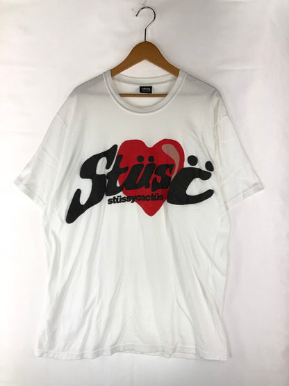 【中古品】【メンズ】 STUSSY ステューシー  × CPFM カクタスプラント フリーマーケット ハートプリント TEE 半袖 Tシャツ トップス 142-240902-yk-9-tag サイズ：L カラー：WHITE 万代Net店