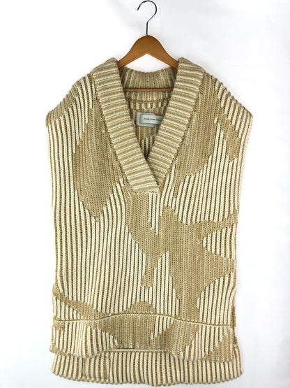 【中古品】【メンズ】  FENG CHEN WANG フェン チェン ワン JACQUARD OVER SIZED VEST FUF14KT06K ジャカード オーバーサイズ ベスト ニット トップス 141-240902-yk-7-tag サイズ：Ｍ カラー：ベージュ系 万代Net店