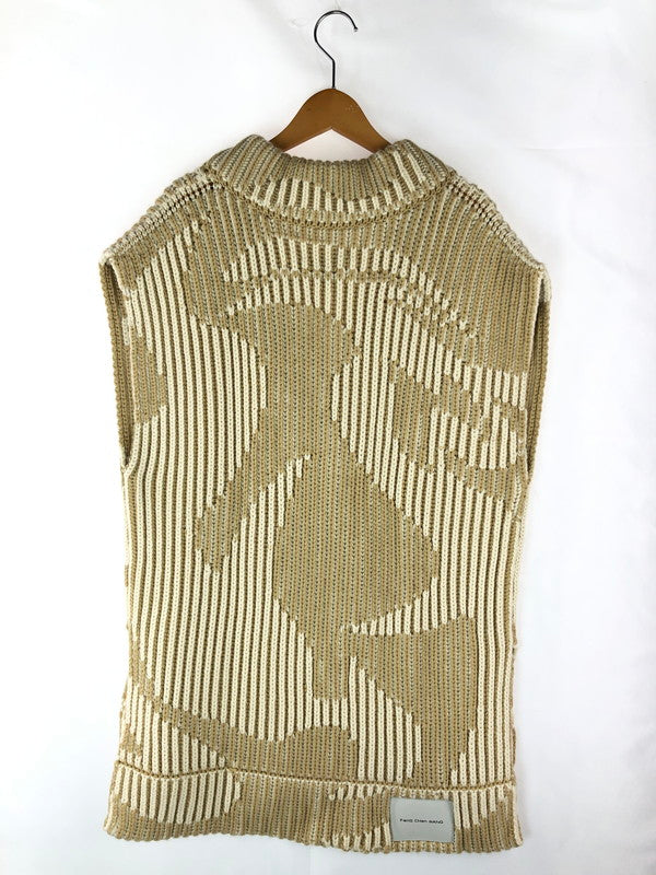 【中古品】【メンズ】  FENG CHEN WANG フェン チェン ワン JACQUARD OVER SIZED VEST FUF14KT06K ジャカード オーバーサイズ ベスト ニット トップス 141-240902-yk-7-tag サイズ：Ｍ カラー：ベージュ系 万代Net店