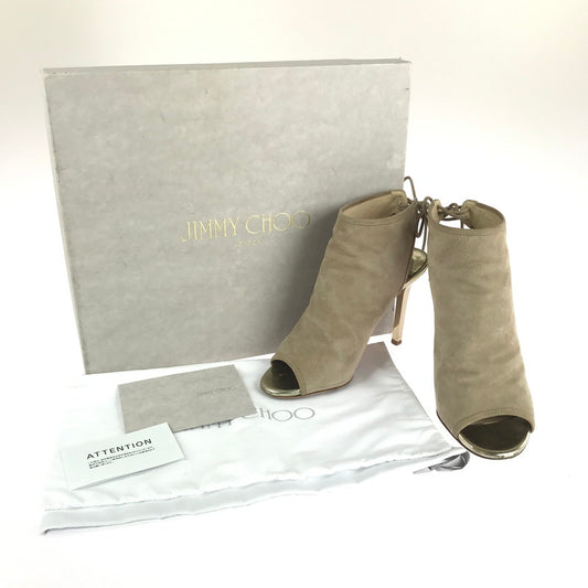 【中古品】【レディース】 JIMMY CHOO ジミーチュウ 151FROZE.SMT オープントゥ スエードヒールサンダル 靴 167-240913-hi-21-tag サイズ：35 カラー：ベージュ 万代Net店