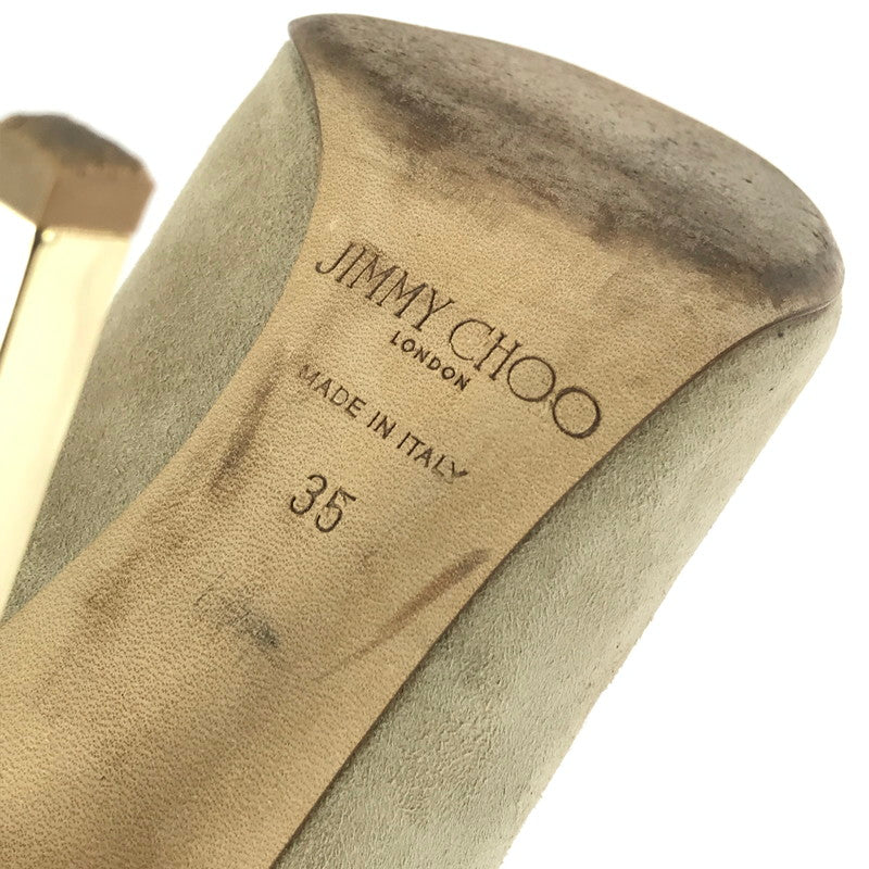 【中古品】【レディース】 JIMMY CHOO ジミーチュウ 151FROZE.SMT オープントゥ スエードヒールサンダル 靴 167-240913-hi-21-tag サイズ：35 カラー：ベージュ 万代Net店