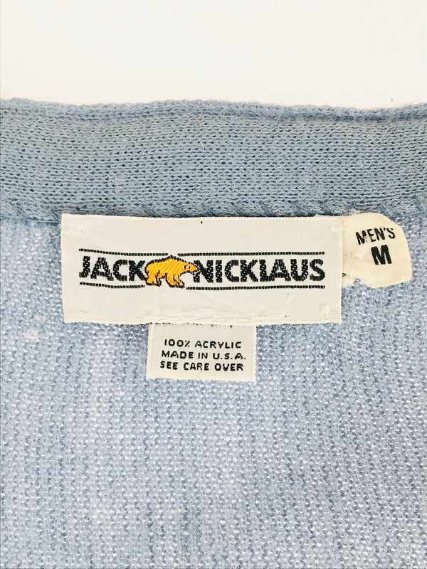 【中古品】【メンズ】  JACK NICKLAUS ジャックニクラウス 80S USA製 ACRYLIC CARDIGAN 80年代 アクリルカーディガン トップス 146-240905-mo-13-tag サイズ：M カラー：ブルー系 万代Net店