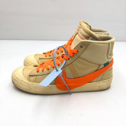 【中古品】【メンズ】 NIKE ナイキ × OFF-WHITE オフホワイト 別注 コラボ THE 10 : NIKE BLAZER MID AA3832-700 ブレザー ミッド スニーカー 靴 160-240905-yk-12-tag サイズ：27.5cm/US9.5 カラー："OFF WHITE" CANVAS/TOTAL ORANGE 万代Net店