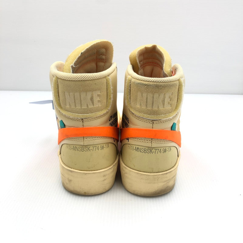 【中古品】【メンズ】 NIKE ナイキ × OFF-WHITE オフホワイト 別注 コラボ THE 10 : NIKE BLAZER MID AA3832-700 ブレザー ミッド スニーカー 靴 160-240905-yk-12-tag サイズ：27.5cm/US9.5 カラー："OFF WHITE" CANVAS/TOTAL ORANGE 万代Net店