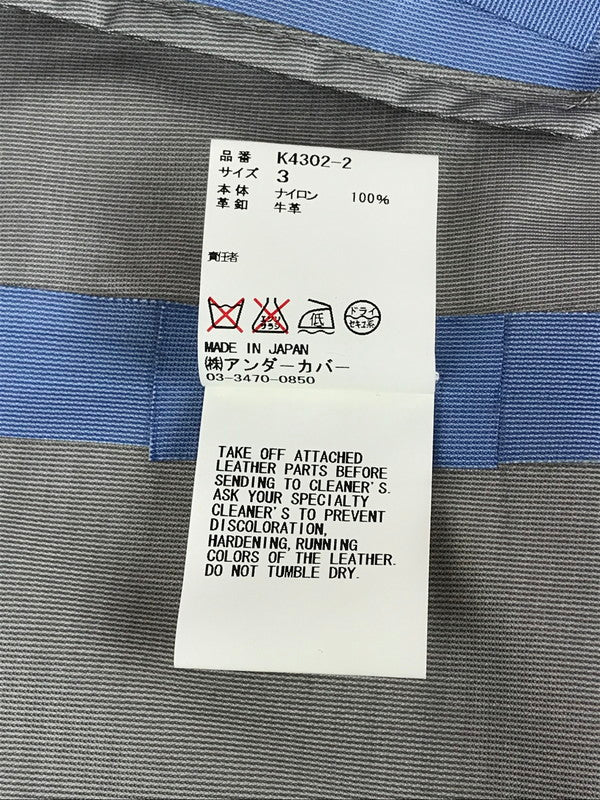 【中古品】【メンズ】 UNDERCOVERISM アンダーカバーイズム FUCK ナイロン ステンカラーコート GORE-TEX K4302-2 チェック柄コート アウター 140-240917-yk-03-tag サイズ：3 カラー：GRAY 万代Net店