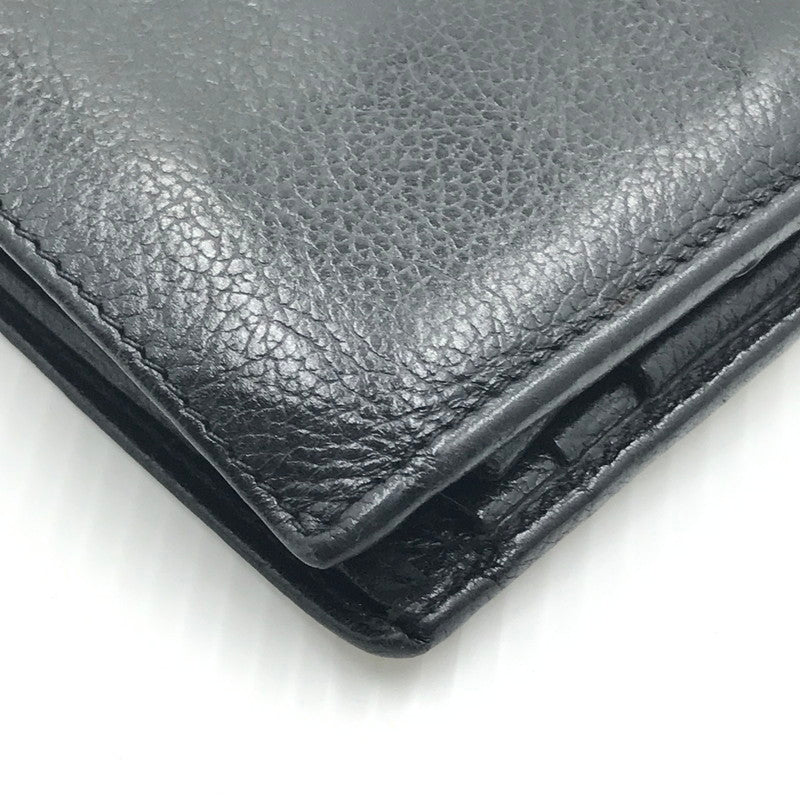 【中古品】【メンズ/レディース】 IL BISONTE イルビゾンテ LEATHER MEDIUM WALLET レザー ミディアムウォレット 二つ折り財布 200-240919-hi-05-tag カラー：ブラック 万代Net店