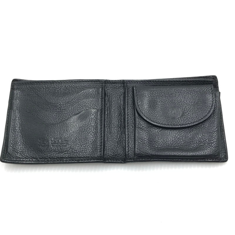 【中古品】【メンズ/レディース】 IL BISONTE イルビゾンテ LEATHER MEDIUM WALLET レザー ミディアムウォレット 二つ折り財布 200-240919-hi-05-tag カラー：ブラック 万代Net店