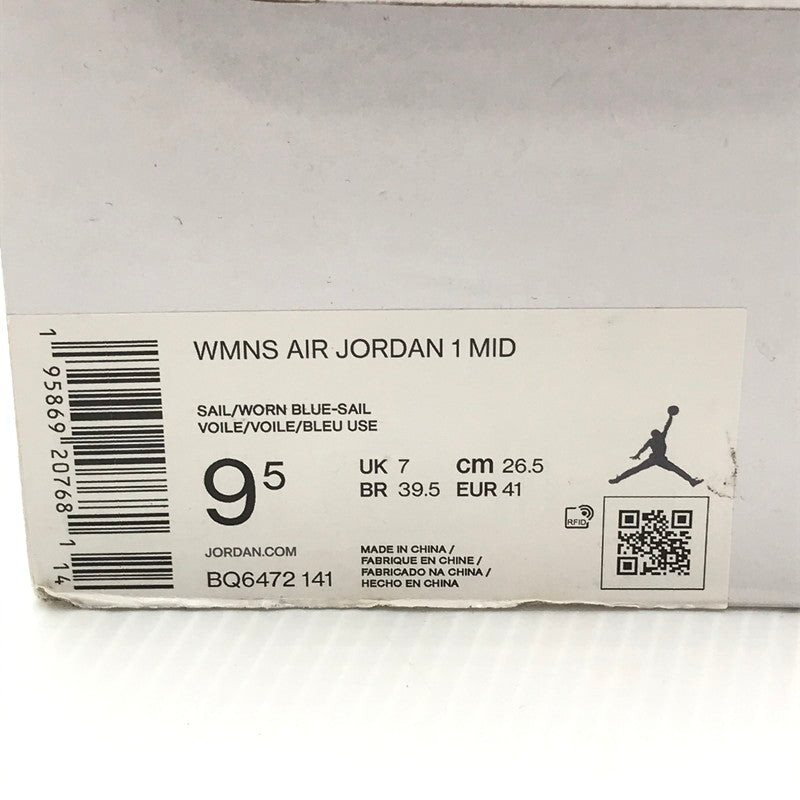 【中古品】【メンズ】 NIKE ナイキ WMNS AIR JORDAN 1 MID BQ6472-141 ウィメンズ エア ジョーダン 1 ミッド スニーカー 靴 160-240918-mo-1-tag サイズ：US9.5 26.5cm カラー：SAIL/WORN BLUE-SAIL 万代Net店