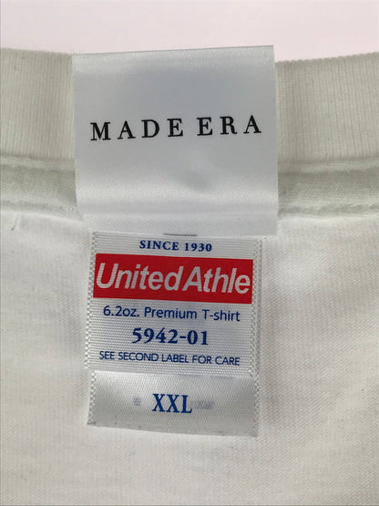 【中古品】【メンズ】  MADE ERA COTTON LOGO PRINTED TEE コットン ロゴプリントTシャツ 半袖Tシャツ 142-240919-hi-22-tag サイズ：XXL カラー：ホワイト 万代Net店