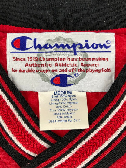 【中古品】【メンズ】 Champion チャンピオン LOGO NYLON PULLOVER ロゴ ナイロンプルオーバー 146-240919-hi-11-tag サイズ：M カラー：レッド 万代Net店