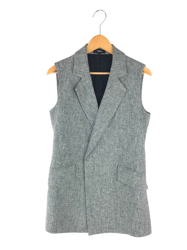 【中古品】【レディース】 theory セオリー TWEED VEST 01-6102602 ツイードベスト トップス ジレ 170-240919-mo-5-tag サイズ：2 カラー：グレー 万代Net店