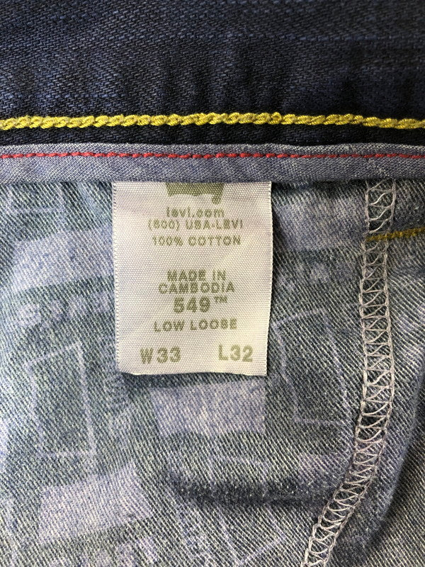 【現状渡し品】【メンズ】 LEVI'S リーバイス LOW LOOSE 549 ロー ルーズ 後染めデニムパンツ 157-260909-rt-20-tagh サイズ：W33 カラー：ネイビー 万代Net店