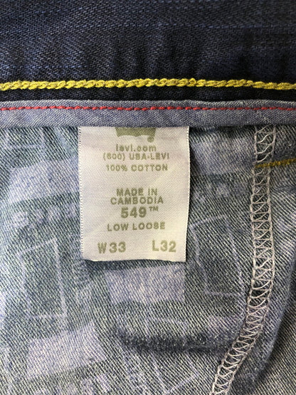 【現状渡し品】【メンズ】 LEVI'S リーバイス LOW LOOSE 549 ロー ルーズ 後染めデニムパンツ 157-260909-rt-20-tagh サイズ：W33 カラー：ネイビー 万代Net店