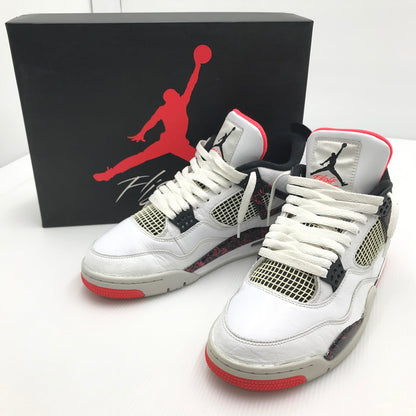 【中古品】【メンズ】 NIKE ナイキ AIR JORDAN 4 RETRO 308497-116 エアジョーダン 4 レトロ スニーカー 靴 160-240918-mo-3-tag サイズ：US11 29cm カラー：WHITE/BLACK-BRIGHT CRIMSON 万代Net店