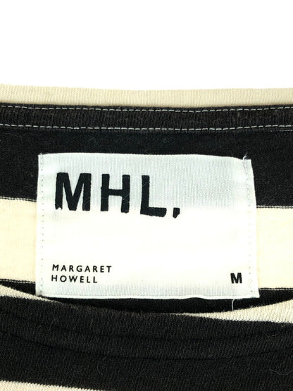 【中古品】【メンズ】 MHL. エムエイチエル S/S BORDER T-SHIRT ショートスリーブ ボーダーTシャツ 半袖Tシャツ 140-240925-hi-13-tag サイズ：M カラー：ブラック/アイボリー 万代Net店