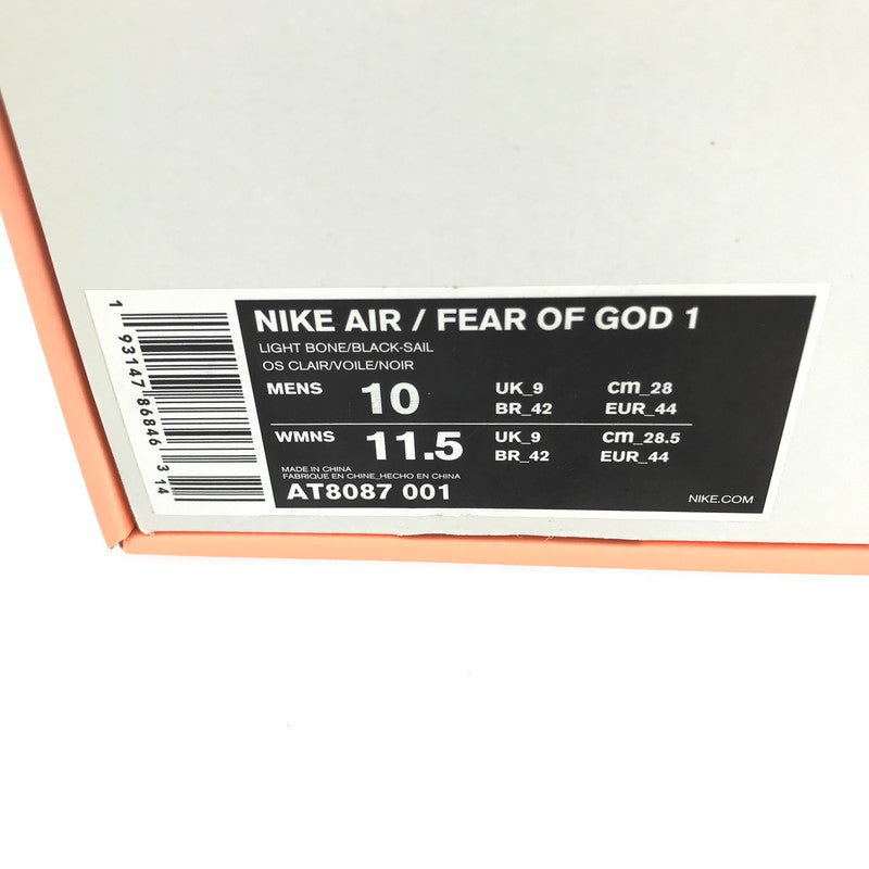 【中古品】【メンズ】 NIKE ナイキ × FEAR OF GOD フィアオブゴッド 別注 コラボ AIR/FEAR OF GOD 1 AT8087-001 エア/フィアオブゴッド 1 スニーカー 靴 160-240926-yk-12-tag サイズ：28cm / US 10 カラー：LIGHT BONE/BLACK-SAIL 万代Net店