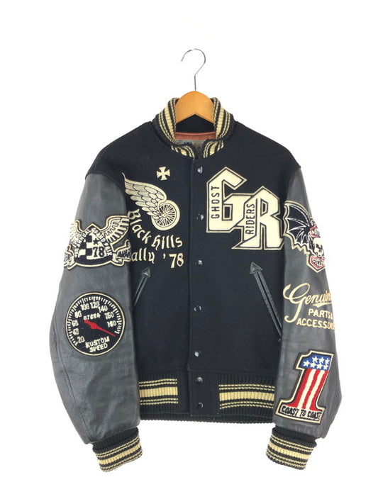 【中古品】【メンズ】  WHITESVILLE ホワイツビル AWARD JACKET WV10492 アワードジャケット アウター スタジャン 145-240928-mo-18-tag サイズ：38 カラー：ブラック 万代Net店